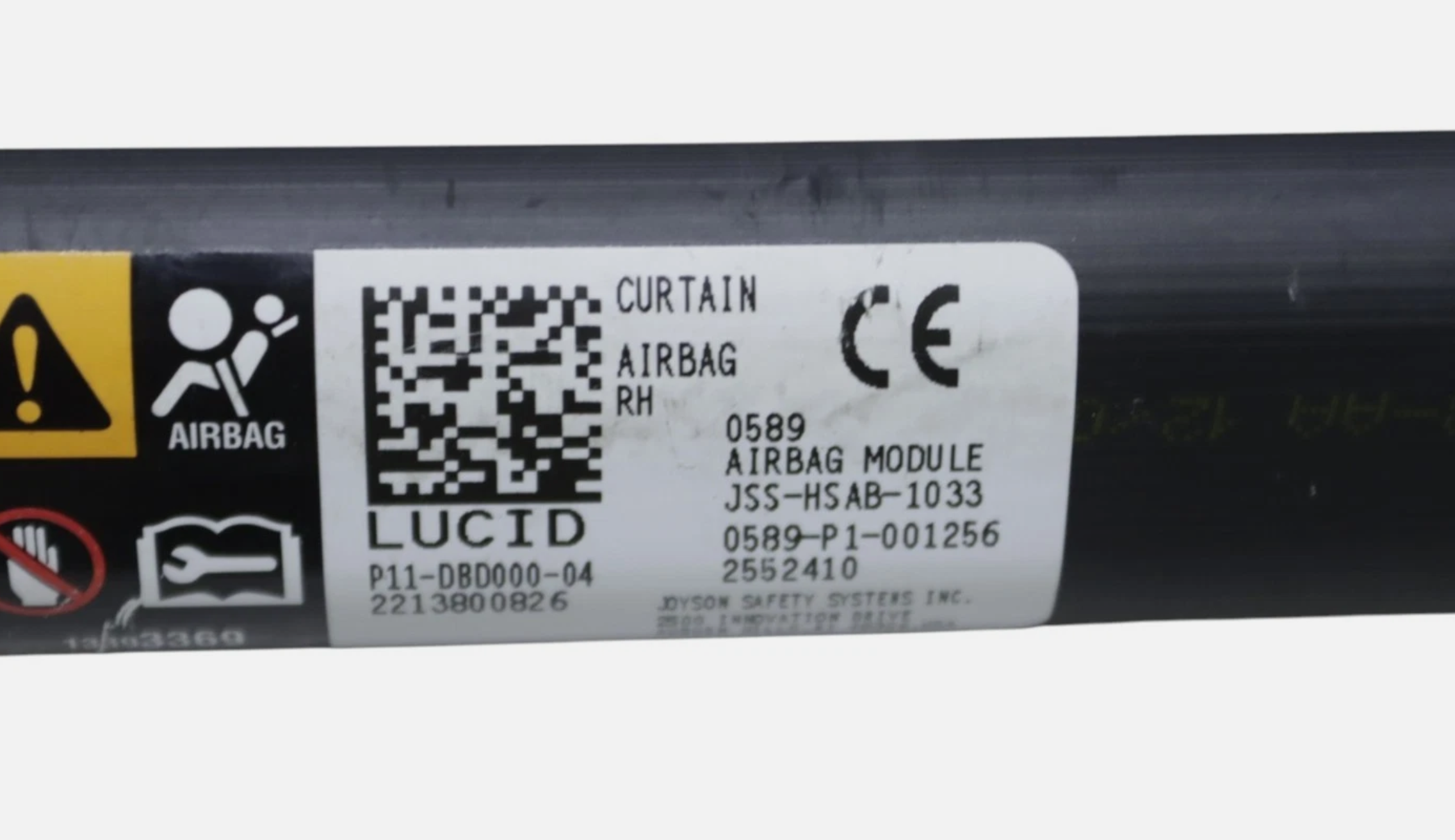 Lucid Air Right Roof Curtain Airbag P11-DBD000-04 2022 2023 2024 2025 OEM - Image 4